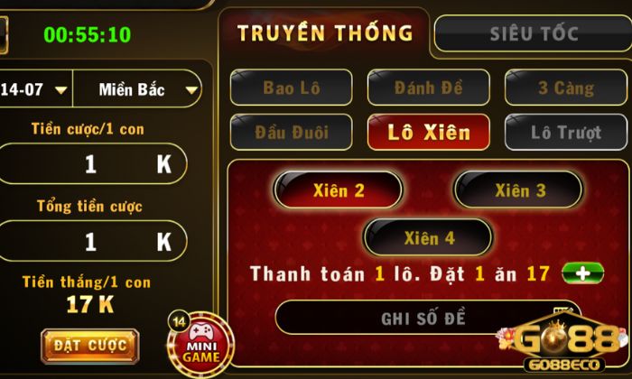 Chơi lô xiên để nhận về thưởng lớn tại Go88