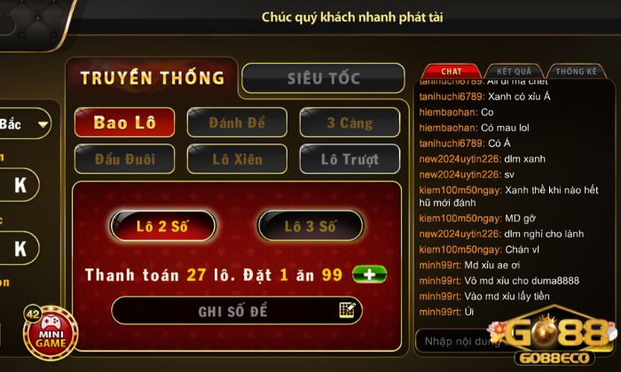 Tỉ lệ trả thưởng cao là ưu thế của gảm lô đề siêu tốc Go88