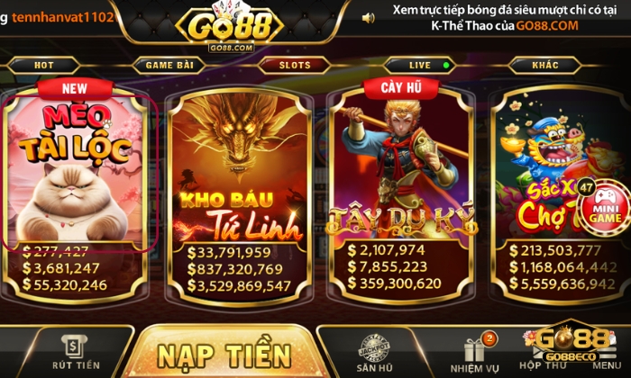 Lực chọn game Mèo Tài Lộc