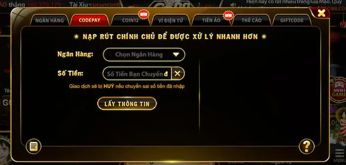 Nạp - rút tiền Go88 nhanh chóng, không tính phí