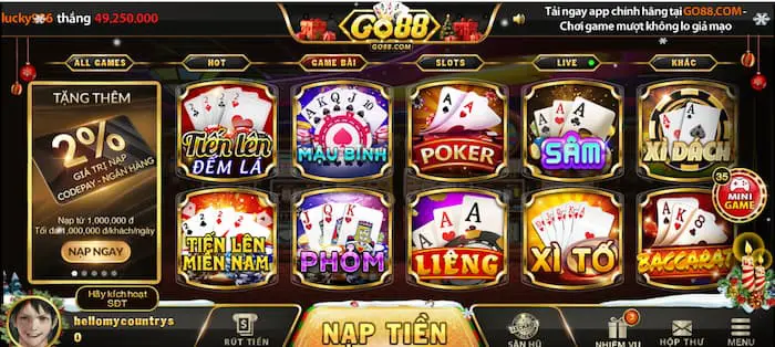 Game bài đỉnh cao tại Go88